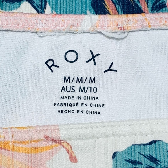 Roxy Hawaiian print side tie Bikini Bottoms M - Picture 2 of 4